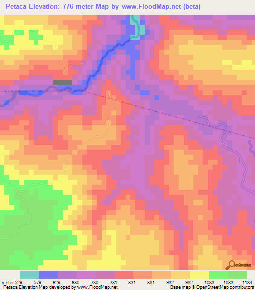 Petaca,Guatemala Elevation Map