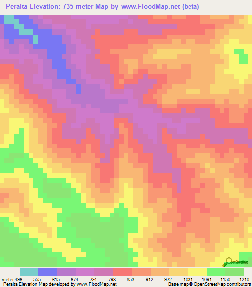 Peralta,Guatemala Elevation Map