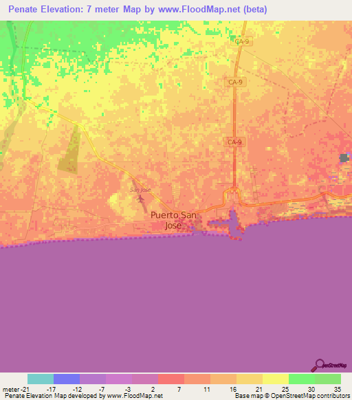 Penate,Guatemala Elevation Map