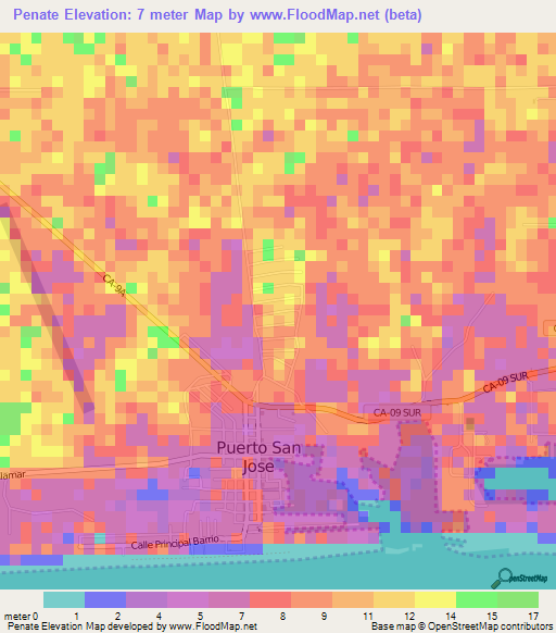 Penate,Guatemala Elevation Map