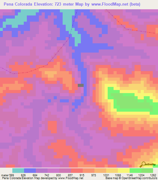 Pena Colorada,Guatemala Elevation Map