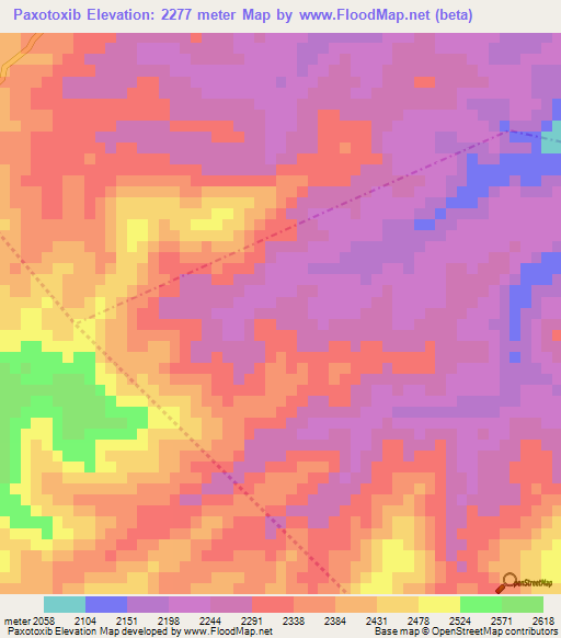 Paxotoxib,Guatemala Elevation Map