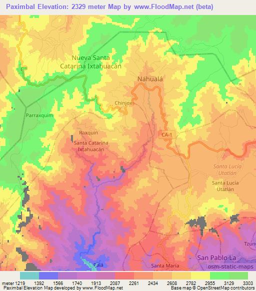 Paximbal,Guatemala Elevation Map