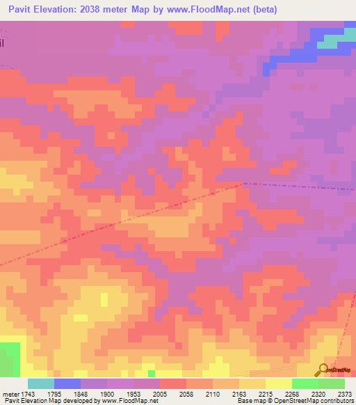 Pavit,Guatemala Elevation Map