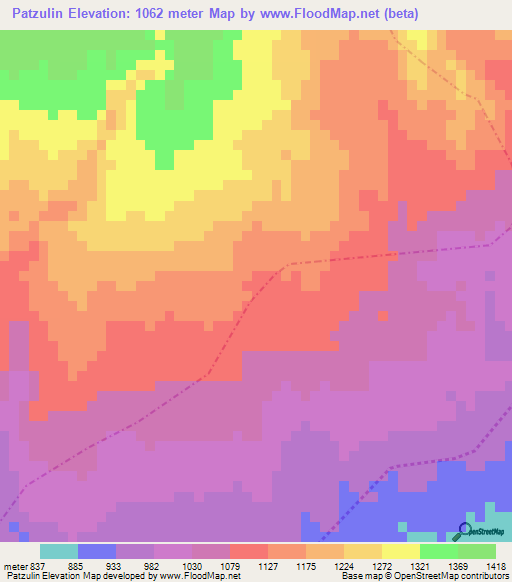 Patzulin,Guatemala Elevation Map