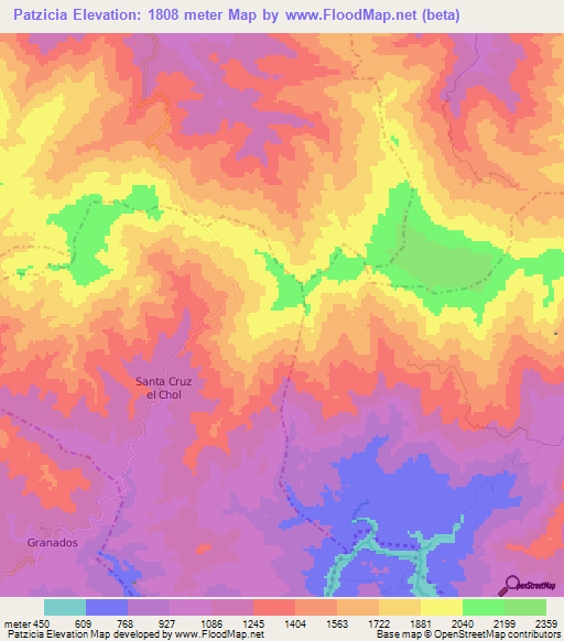 Patzicia,Guatemala Elevation Map