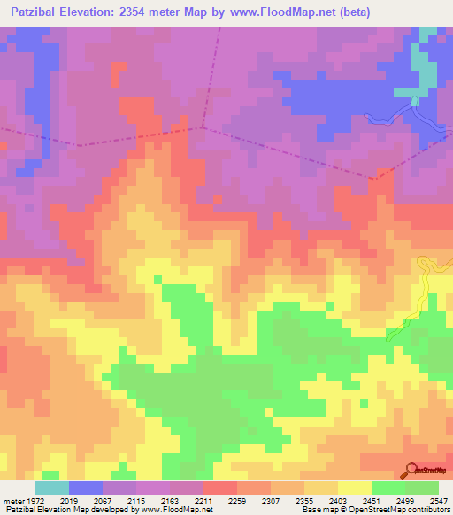 Patzibal,Guatemala Elevation Map