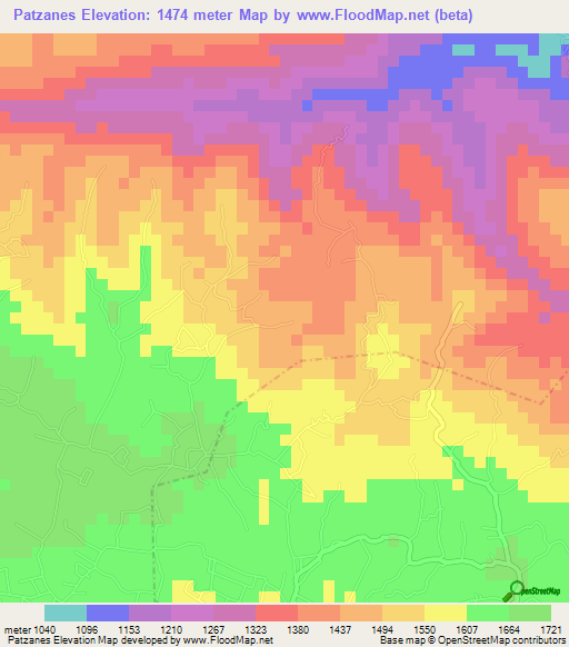 Patzanes,Guatemala Elevation Map