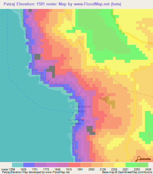 Patzaj,Guatemala Elevation Map