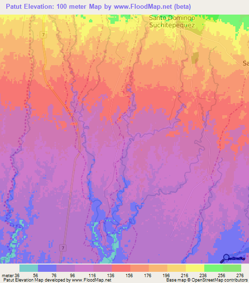 Patut,Guatemala Elevation Map