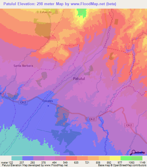 Patulul,Guatemala Elevation Map