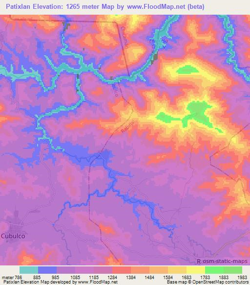 Patixlan,Guatemala Elevation Map