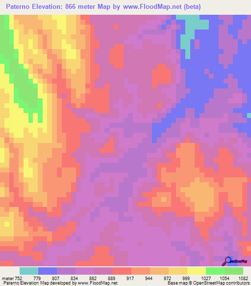 Paterno,Guatemala Elevation Map