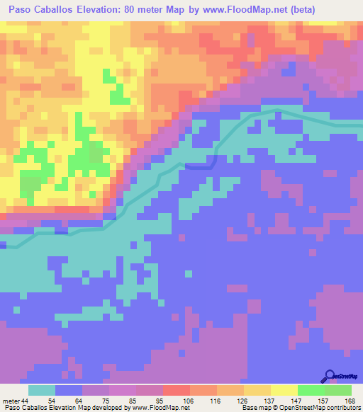 Paso Caballos,Guatemala Elevation Map