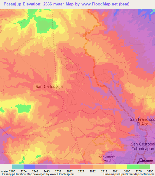 Pasanjup,Guatemala Elevation Map