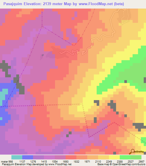 Pasajquim,Guatemala Elevation Map