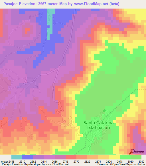 Pasajoc,Guatemala Elevation Map