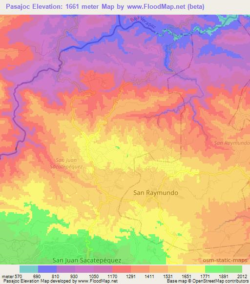 Pasajoc,Guatemala Elevation Map