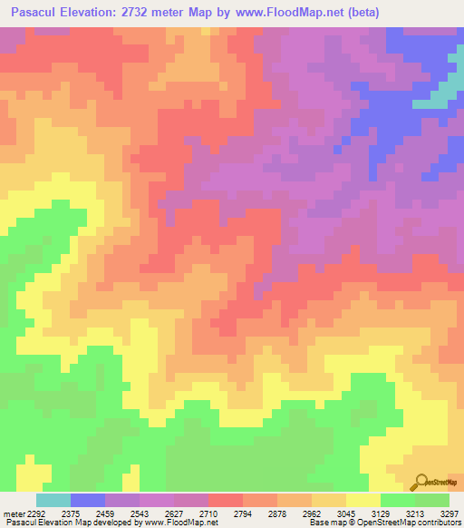 Pasacul,Guatemala Elevation Map