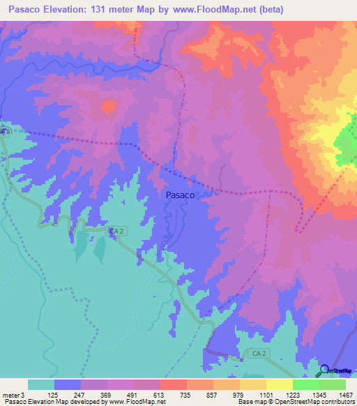 Pasaco,Guatemala Elevation Map