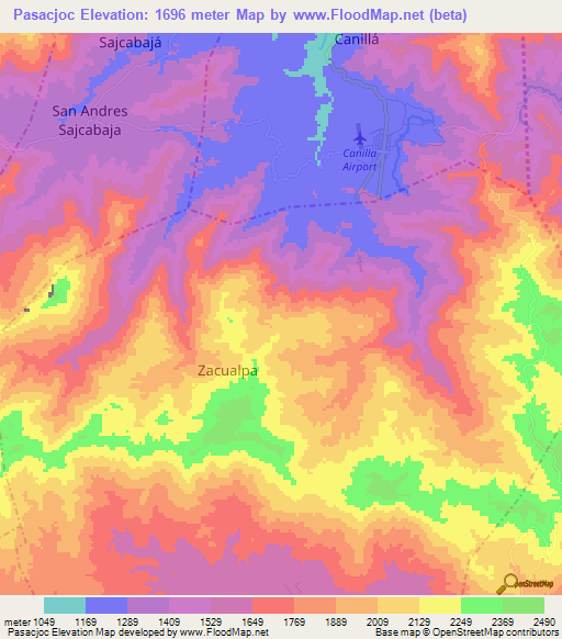 Pasacjoc,Guatemala Elevation Map