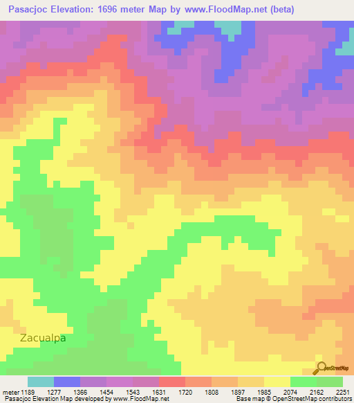 Pasacjoc,Guatemala Elevation Map