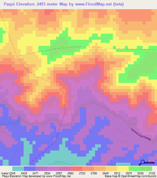 Paqui,Guatemala Elevation Map