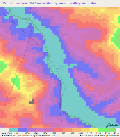 Pantin,Guatemala Elevation Map