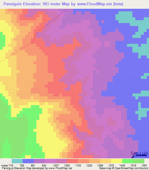 Pansiguis,Guatemala Elevation Map