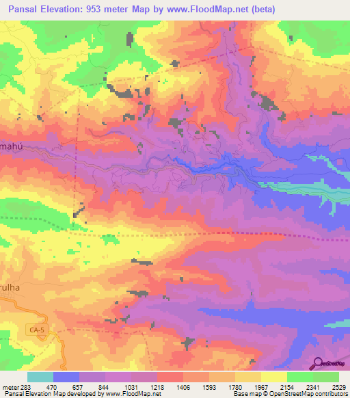 Pansal,Guatemala Elevation Map