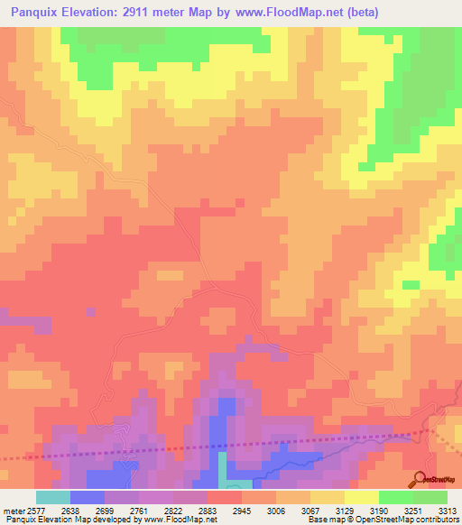 Panquix,Guatemala Elevation Map