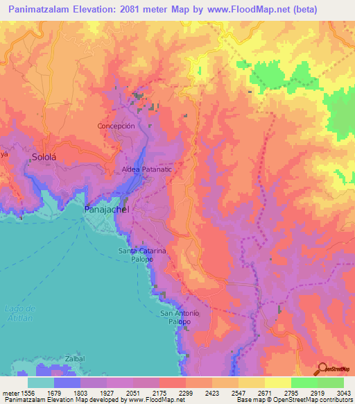 Panimatzalam,Guatemala Elevation Map