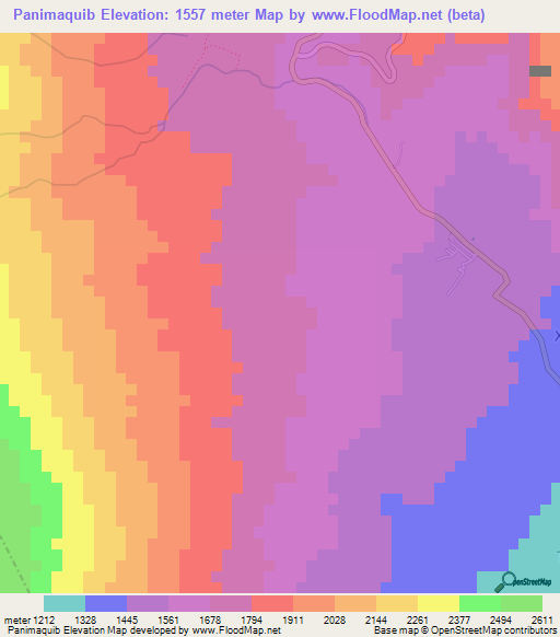 Panimaquib,Guatemala Elevation Map