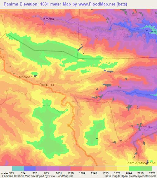 Panima,Guatemala Elevation Map