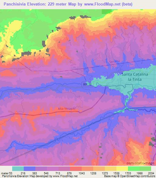 Panchisivia,Guatemala Elevation Map