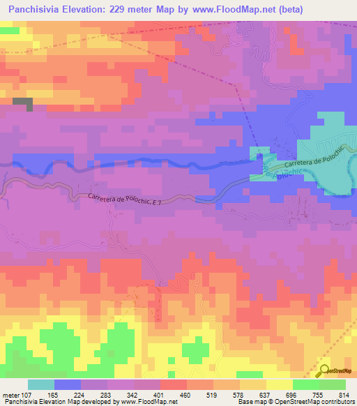 Panchisivia,Guatemala Elevation Map