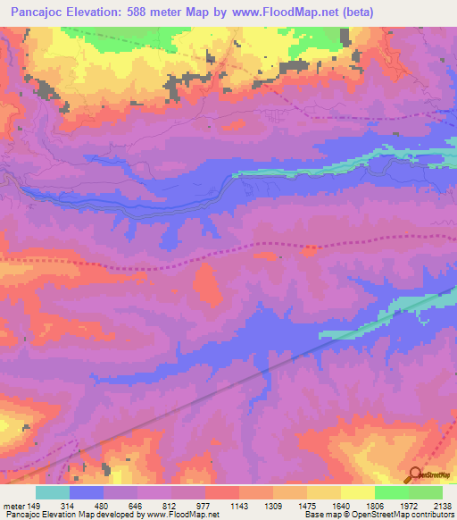 Pancajoc,Guatemala Elevation Map