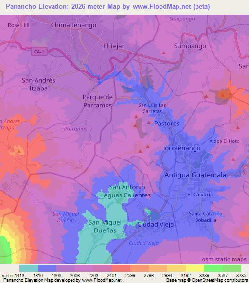 Panancho,Guatemala Elevation Map