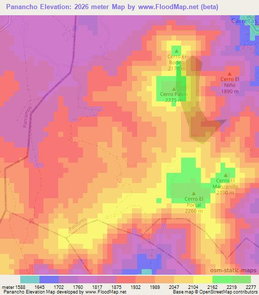 Panancho,Guatemala Elevation Map