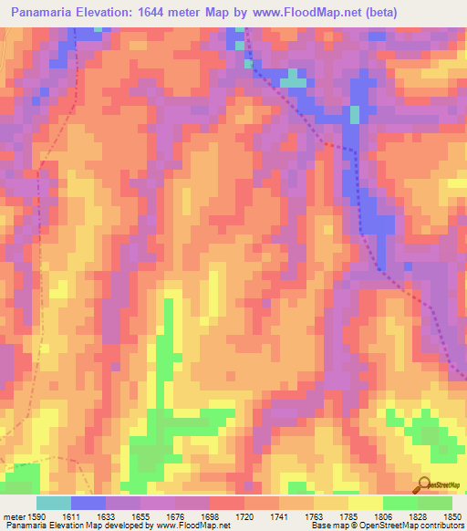 Panamaria,Guatemala Elevation Map