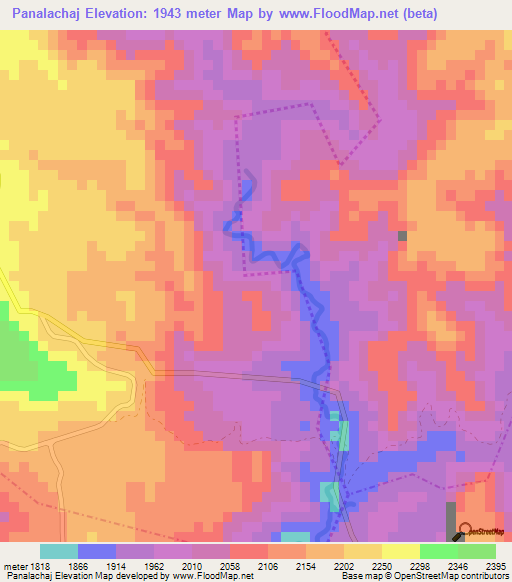 Panalachaj,Guatemala Elevation Map