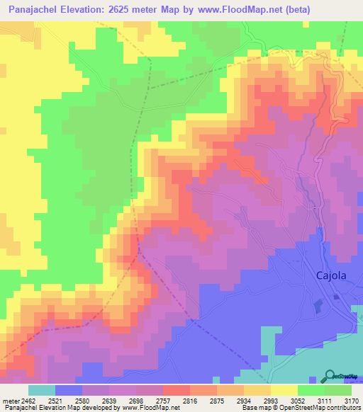 Panajachel,Guatemala Elevation Map