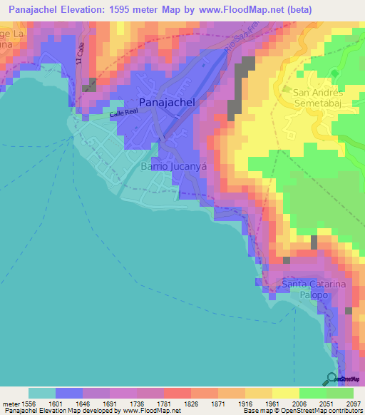 Panajachel,Guatemala Elevation Map