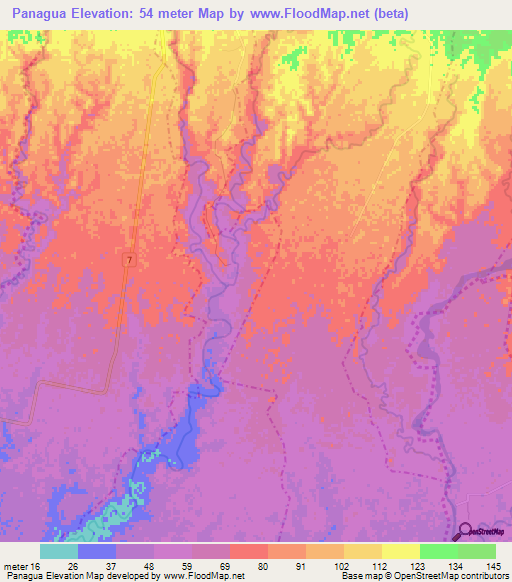 Panagua,Guatemala Elevation Map