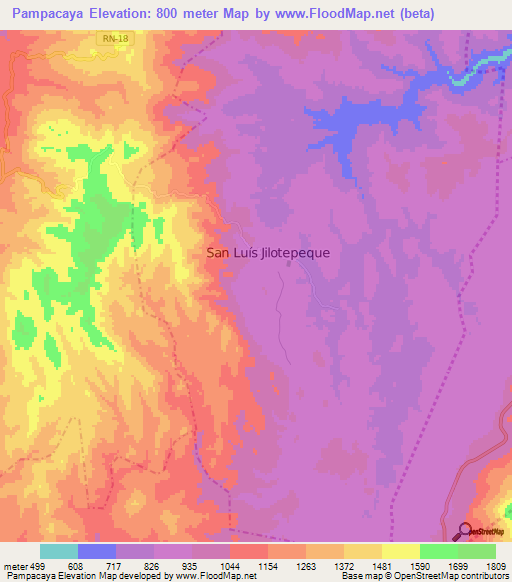 Pampacaya,Guatemala Elevation Map