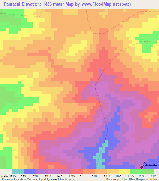 Pamacal,Guatemala Elevation Map