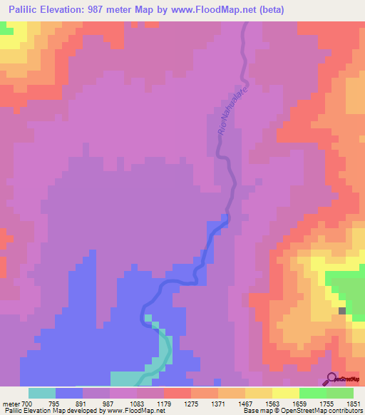 Palilic,Guatemala Elevation Map