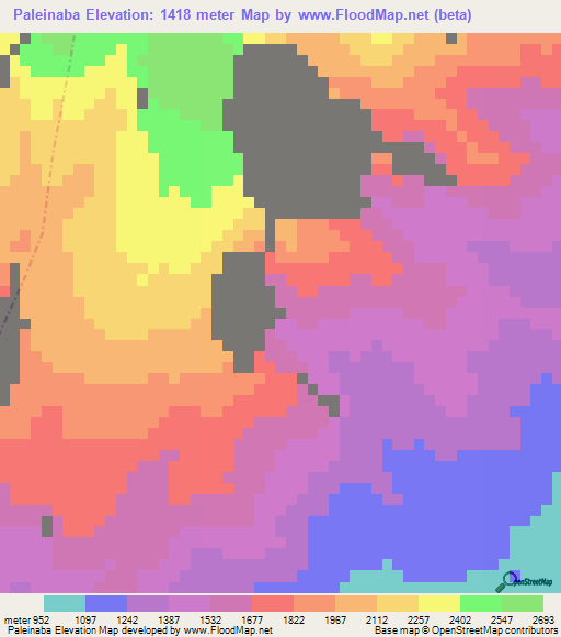 Paleinaba,Guatemala Elevation Map