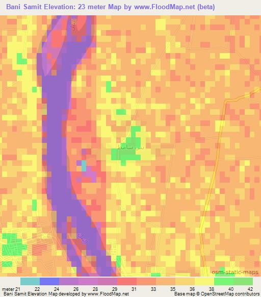 Bani Samit,Egypt Elevation Map