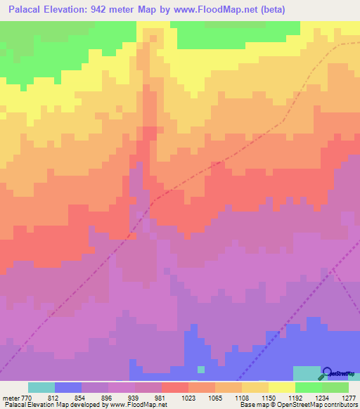 Palacal,Guatemala Elevation Map